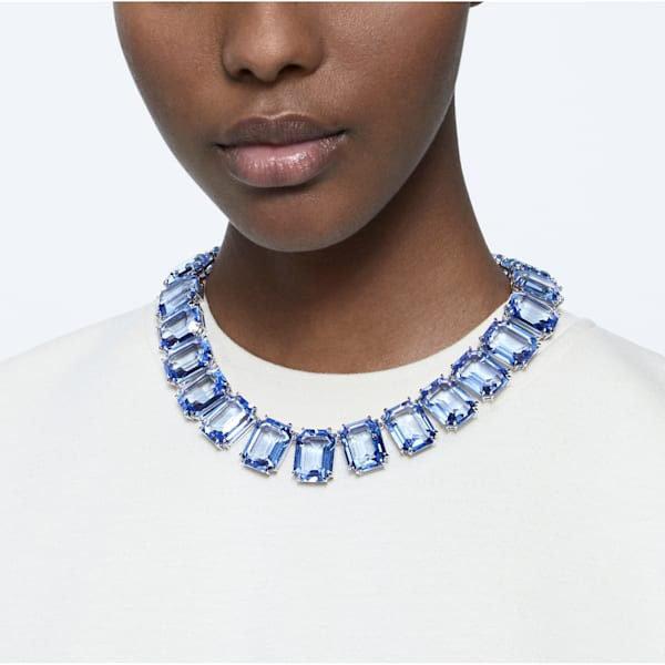 Millenia necklace, Octagon cut crystals, Blue